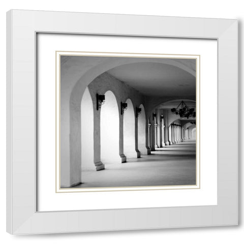 El Prado Square I White Modern Wood Framed Art Print with Double Matting by Berzel, Erin