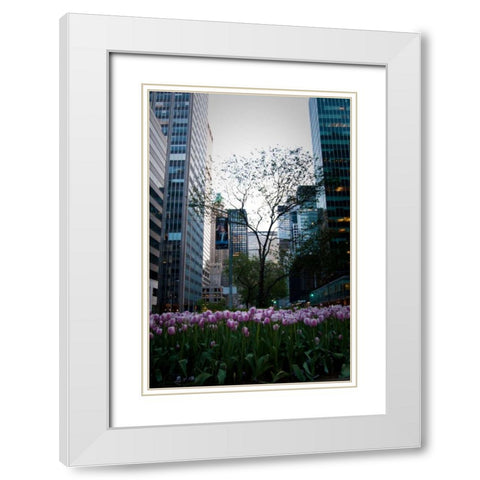 Tulips in Manhattan White Modern Wood Framed Art Print with Double Matting by Berzel, Erin