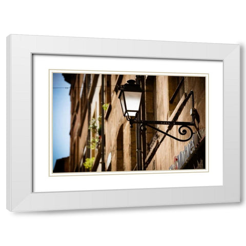 Street Lights in Lyon II White Modern Wood Framed Art Print with Double Matting by Berzel, Erin