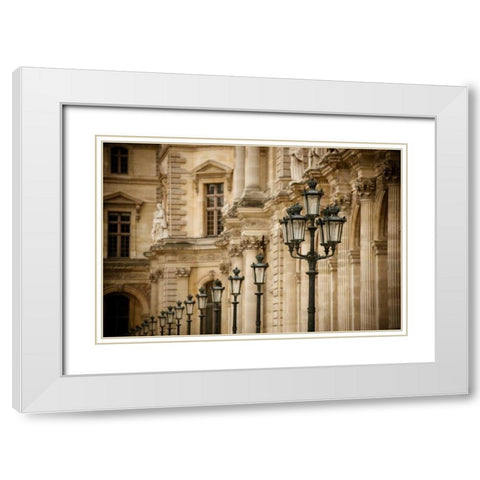 Louvre Lampposts I White Modern Wood Framed Art Print with Double Matting by Berzel, Erin