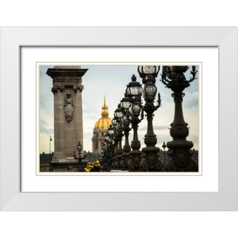 Pont Alexandre II White Modern Wood Framed Art Print with Double Matting by Berzel, Erin