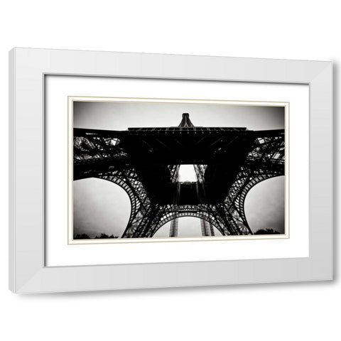Beneath the Eiffel Tower II White Modern Wood Framed Art Print with Double Matting by Berzel, Erin