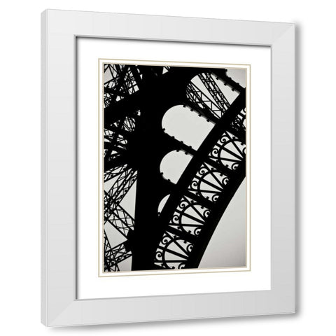 Eiffel Tower Latticework I White Modern Wood Framed Art Print with Double Matting by Berzel, Erin