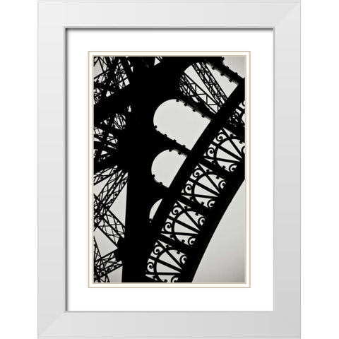 Eiffel Tower Latticework I White Modern Wood Framed Art Print with Double Matting by Berzel, Erin