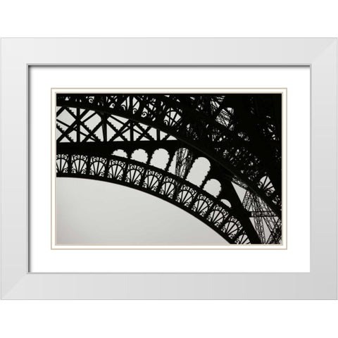 Eiffel Tower Latticework III White Modern Wood Framed Art Print with Double Matting by Berzel, Erin