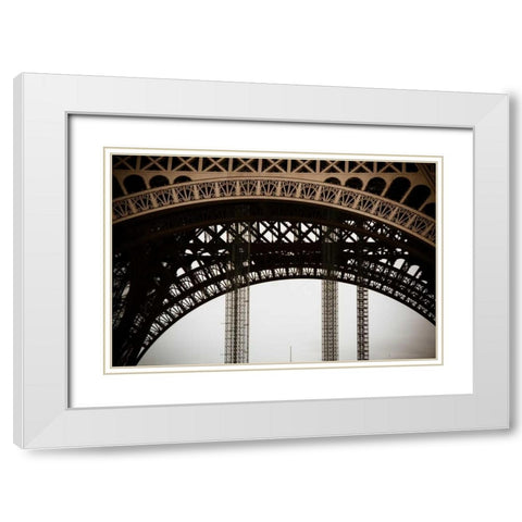 Eiffel Tower Arc II White Modern Wood Framed Art Print with Double Matting by Berzel, Erin
