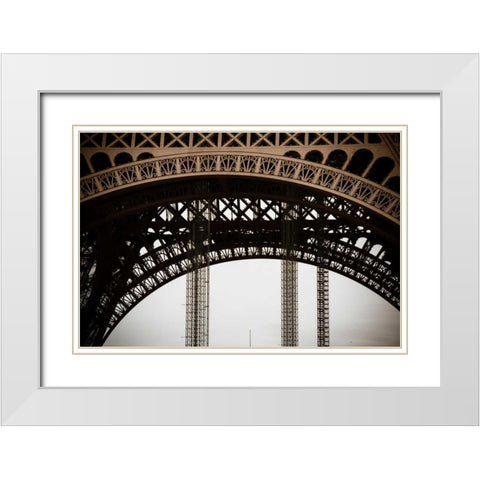 Eiffel Tower Arc II White Modern Wood Framed Art Print with Double Matting by Berzel, Erin