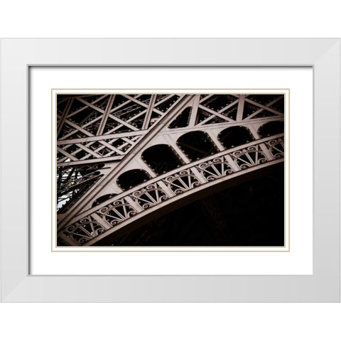 Eiffel Tower Detail I White Modern Wood Framed Art Print with Double Matting by Berzel, Erin