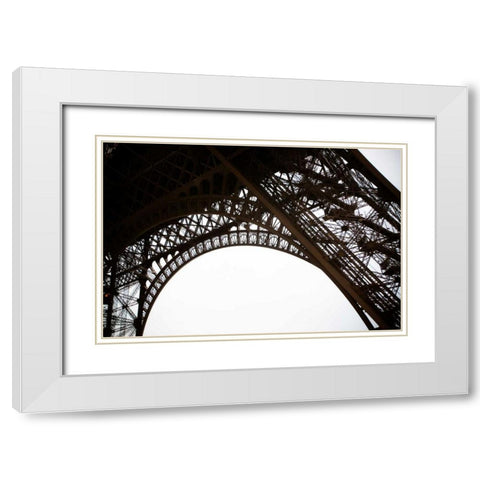 Eiffel Tower Framework II White Modern Wood Framed Art Print with Double Matting by Berzel, Erin