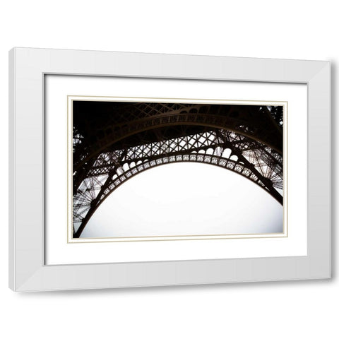 Eiffel Tower Framework III White Modern Wood Framed Art Print with Double Matting by Berzel, Erin