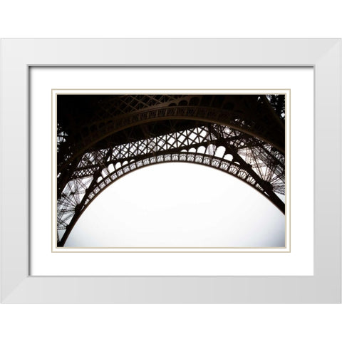 Eiffel Tower Framework III White Modern Wood Framed Art Print with Double Matting by Berzel, Erin