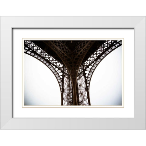 Eiffel Tower Framework IV White Modern Wood Framed Art Print with Double Matting by Berzel, Erin