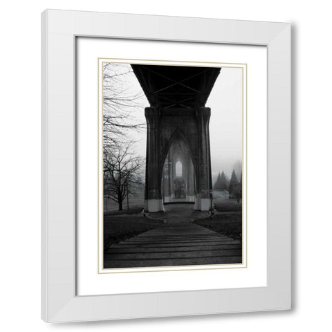 BW St. Johns Arches VI White Modern Wood Framed Art Print with Double Matting by Berzel, Erin