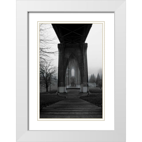 BW St. Johns Arches VI White Modern Wood Framed Art Print with Double Matting by Berzel, Erin