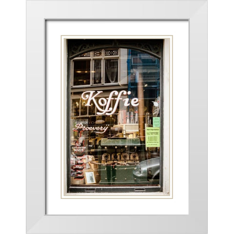 Amsterdam Reflections White Modern Wood Framed Art Print with Double Matting by Berzel, Erin