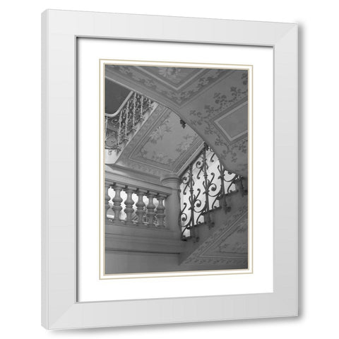 Belle Epoque II BW White Modern Wood Framed Art Print with Double Matting by Crane, Rita