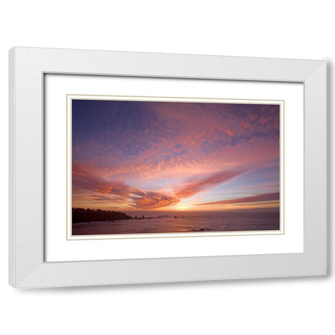 Sunset Sky I White Modern Wood Framed Art Print with Double Matting by Crane, Rita