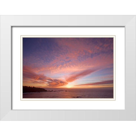 Sunset Sky I White Modern Wood Framed Art Print with Double Matting by Crane, Rita