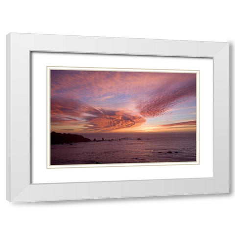 Sunset Sky II White Modern Wood Framed Art Print with Double Matting by Crane, Rita