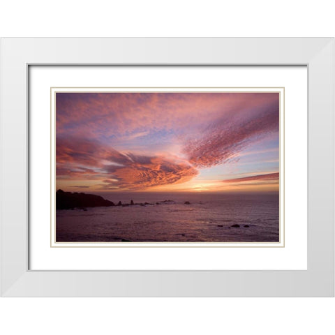 Sunset Sky II White Modern Wood Framed Art Print with Double Matting by Crane, Rita