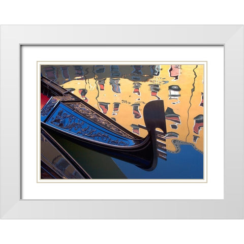 Gondolas and Reflections III White Modern Wood Framed Art Print with Double Matting by Crane, Rita