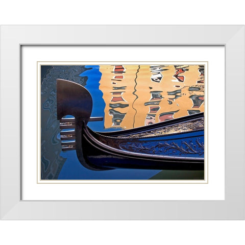 Gondolas and Reflections IV White Modern Wood Framed Art Print with Double Matting by Crane, Rita