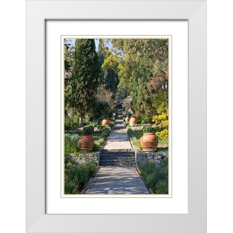 Italian Garden I White Modern Wood Framed Art Print with Double Matting by Crane, Rita