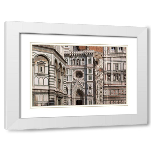 The Duomo Florence I White Modern Wood Framed Art Print with Double Matting by Crane, Rita