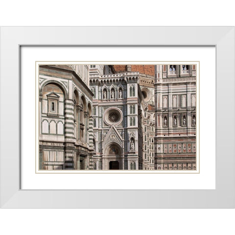 The Duomo Florence I White Modern Wood Framed Art Print with Double Matting by Crane, Rita