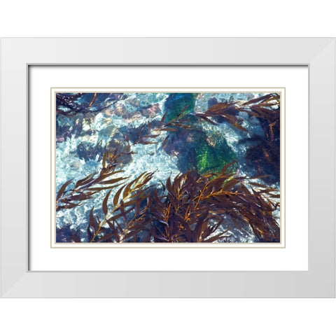 Mermaid Tresses I White Modern Wood Framed Art Print with Double Matting by Crane, Rita