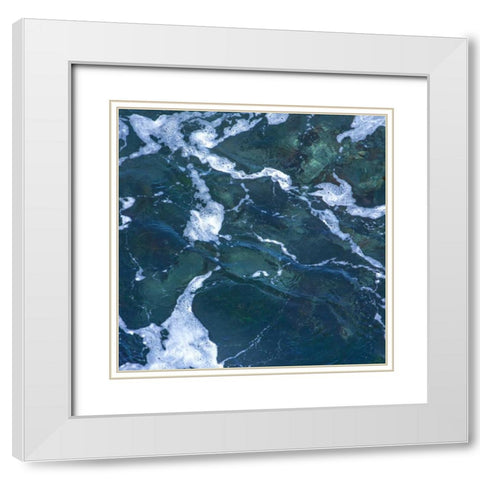 Seafoam I White Modern Wood Framed Art Print with Double Matting by Crane, Rita