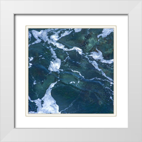 Seafoam I White Modern Wood Framed Art Print with Double Matting by Crane, Rita