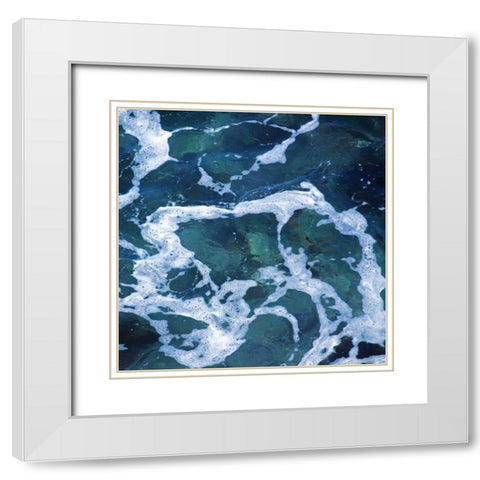 Seafoam II White Modern Wood Framed Art Print with Double Matting by Crane, Rita