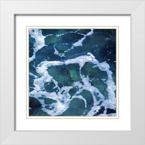Seafoam II White Modern Wood Framed Art Print with Double Matting by Crane, Rita