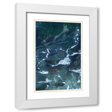 Seafoam III White Modern Wood Framed Art Print with Double Matting by Crane, Rita