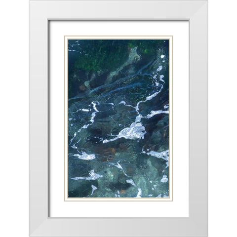 Seafoam III White Modern Wood Framed Art Print with Double Matting by Crane, Rita