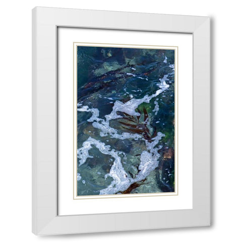 Seafoam IV White Modern Wood Framed Art Print with Double Matting by Crane, Rita