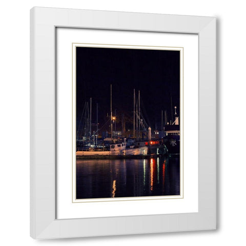 Harbor Lights I White Modern Wood Framed Art Print with Double Matting by Crane, Rita