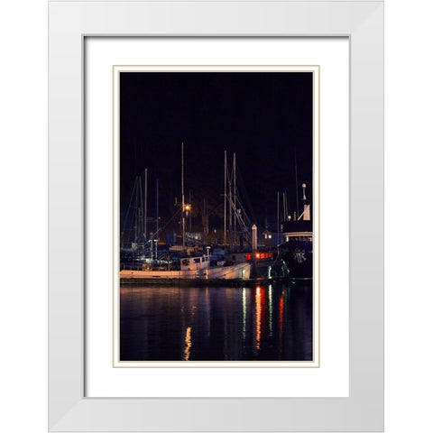 Harbor Lights I White Modern Wood Framed Art Print with Double Matting by Crane, Rita