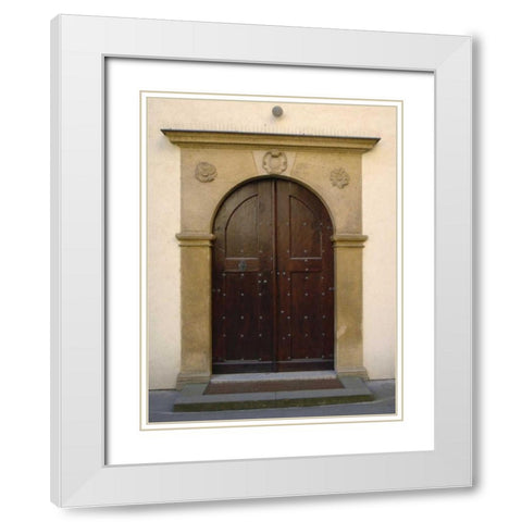 Prague Door II White Modern Wood Framed Art Print with Double Matting by Christensen, Jim