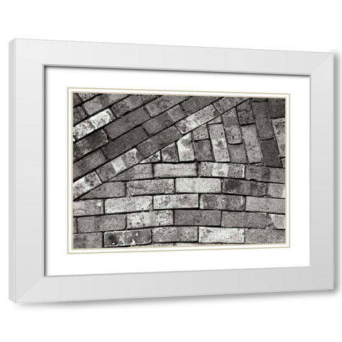 Bricks White Modern Wood Framed Art Print with Double Matting by Christensen, Jim