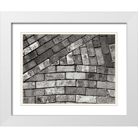 Bricks White Modern Wood Framed Art Print with Double Matting by Christensen, Jim