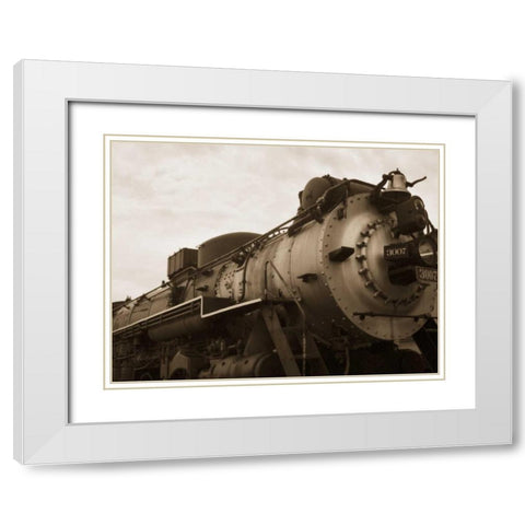 Train I White Modern Wood Framed Art Print with Double Matting by Christensen, Jim