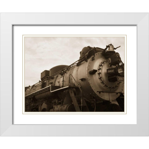 Train I White Modern Wood Framed Art Print with Double Matting by Christensen, Jim