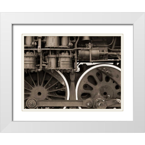 Train II White Modern Wood Framed Art Print with Double Matting by Christensen, Jim