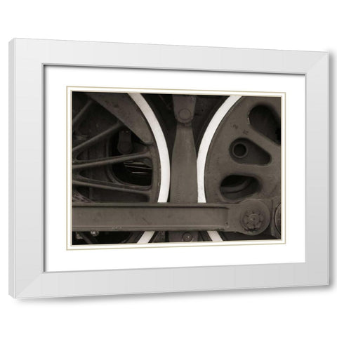 Train III White Modern Wood Framed Art Print with Double Matting by Christensen, Jim