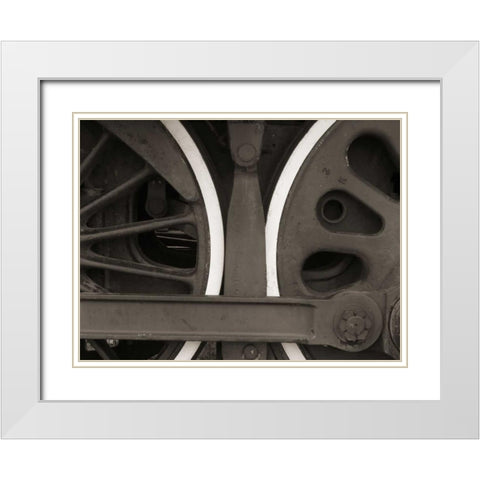 Train III White Modern Wood Framed Art Print with Double Matting by Christensen, Jim