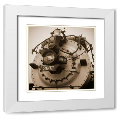 Train VI White Modern Wood Framed Art Print with Double Matting by Christensen, Jim