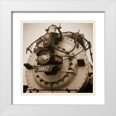Train VI White Modern Wood Framed Art Print with Double Matting by Christensen, Jim