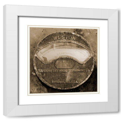 Gauge I White Modern Wood Framed Art Print with Double Matting by Christensen, Jim